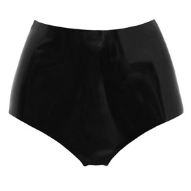 Atsuko Kudo Latex Lady P High Waist Briefs in Supatex Black