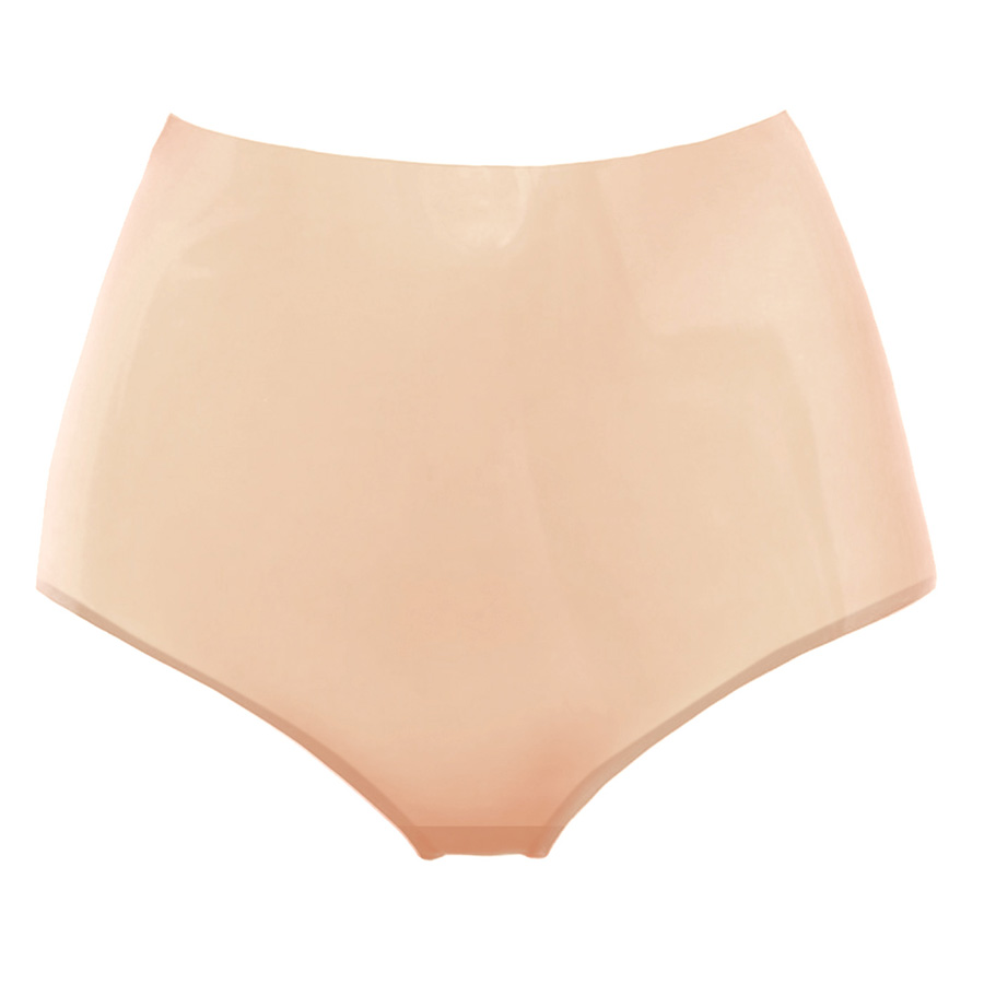 Atsuko Kudo Latex Lady P High Waist Briefs in Semi-Trans Peach