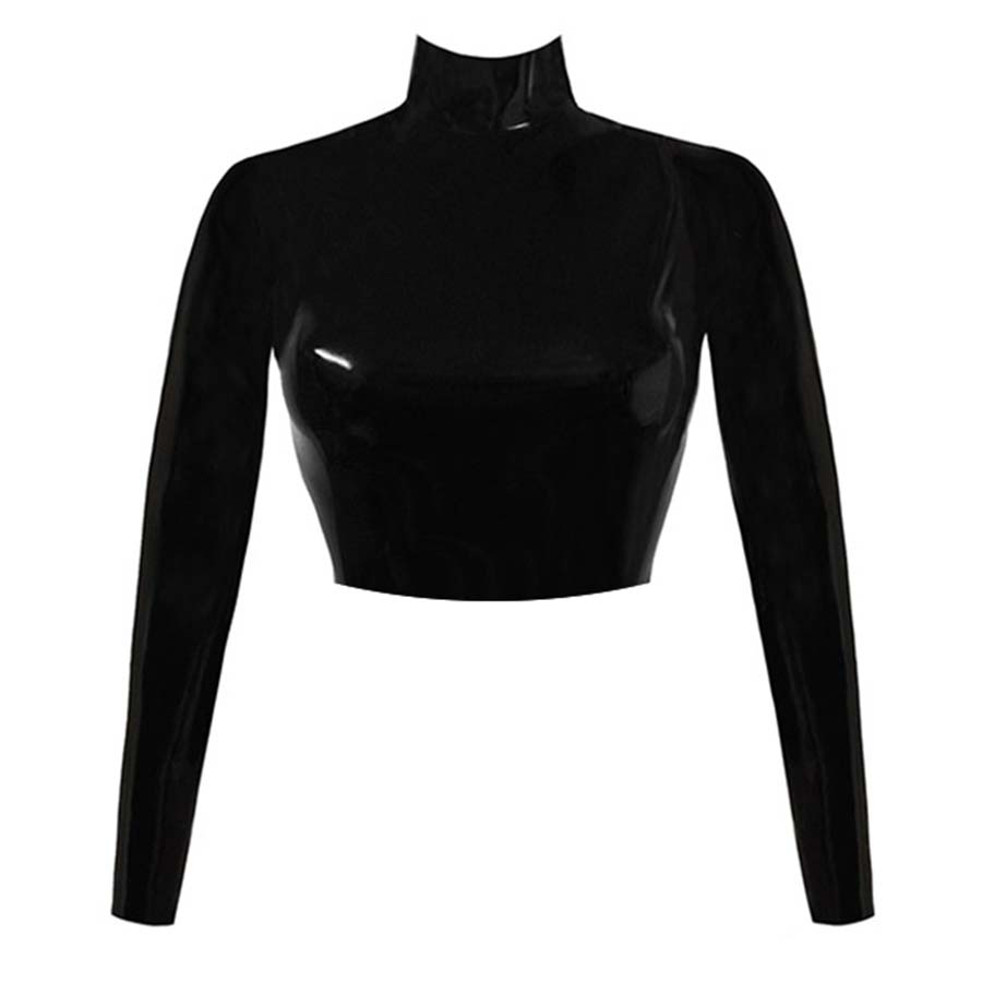 Atsuko Kudo Latex Joy Crop Top in Supatex Black