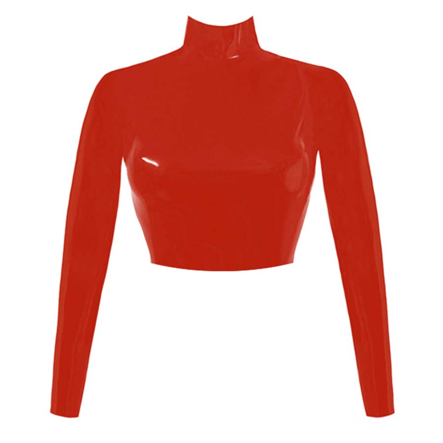 Atsuko Kudo Latex Joy Crop Top in Supatex Red