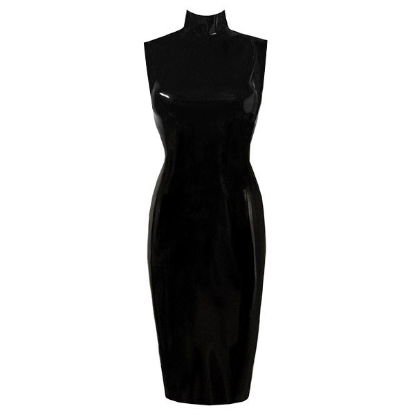 Atsuko Kudo Latex Sleeveless Joy Pencil Dress in supatex black