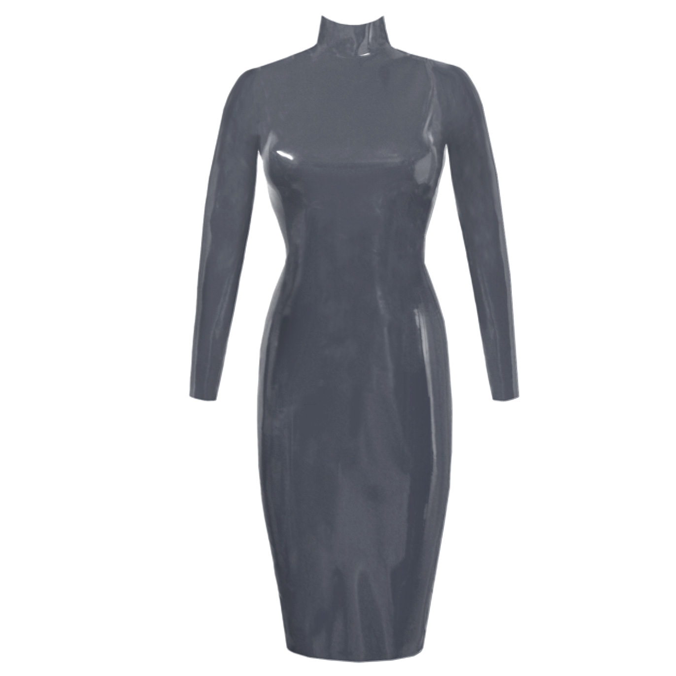 Atsuko Kudo Latex Joy Pencil Dress in pearlsheen pewter