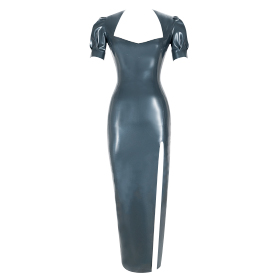 Atsuko Kudo Latex Juliet Evening Dress in Radical Metallic Peacock