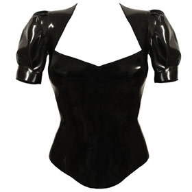 Atsuko Kudo Latex Juliet Top in Supatex Black