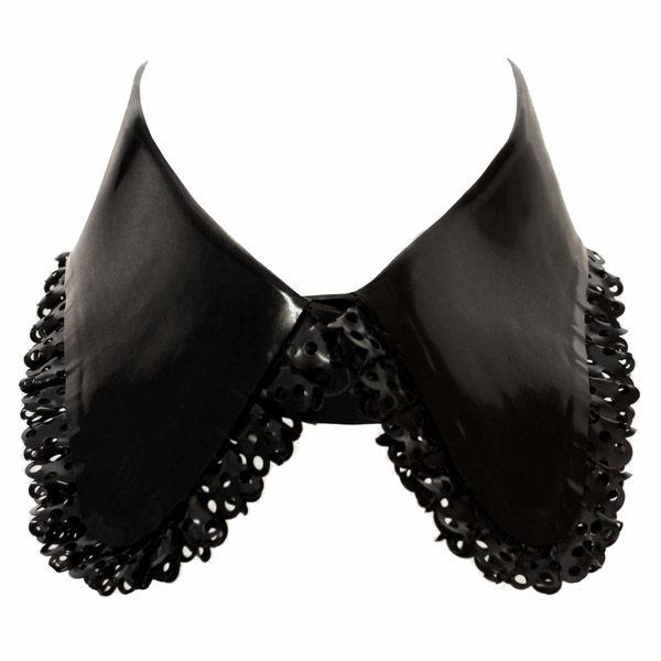 Atsuko Kudo Latex Kitty Collar in Supatex Black