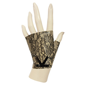 Atsuko Kudo Latex Knuckle Gloves in Semi-Trans Cloud Lace