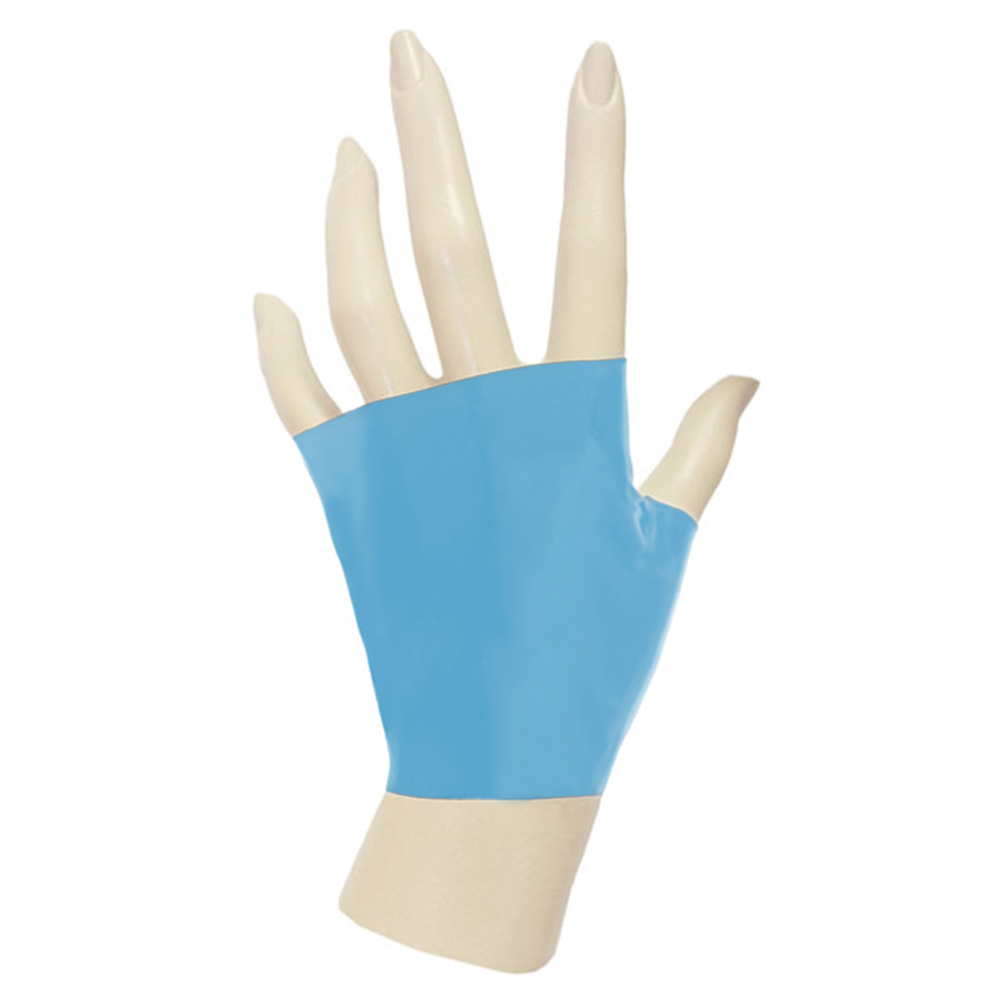 Atsuko Kudo Latex Knuckle Gloves in Supatex Light Blue