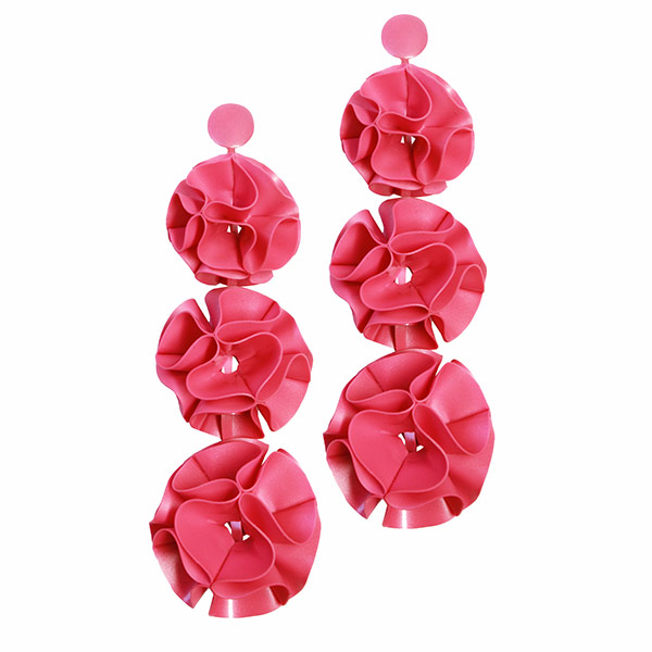 Atsuko Kudo Latex Restricted Lantern Earrings in Pearlsheen Fuchsia