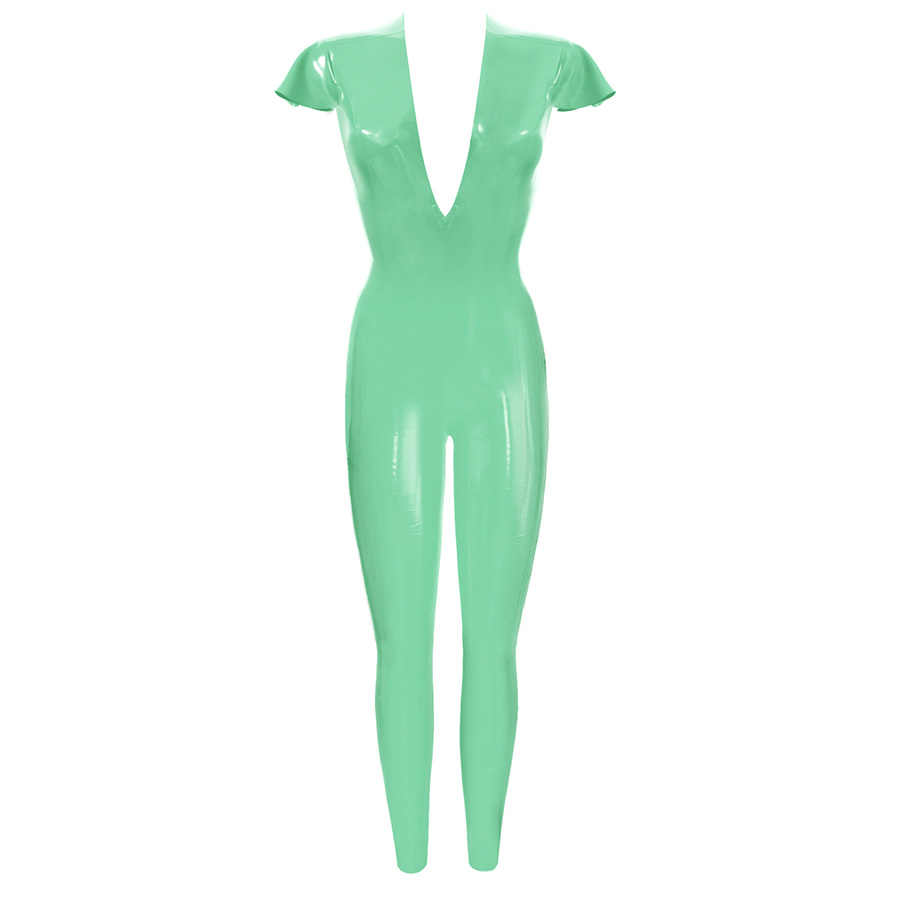 Atsuko Kudo Latex Linde Catsuit in supatex jade green