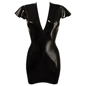 Atsuko Kudo Latex Linde Mini Dress in Supatex Black