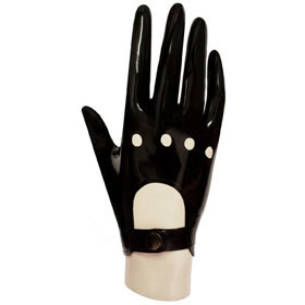 Atsuko Kudo Latex Male Driving Gloves in Black