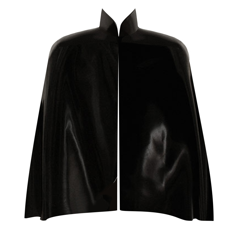 Atsuko Kudo Latex Mid Length Cape in supatex black