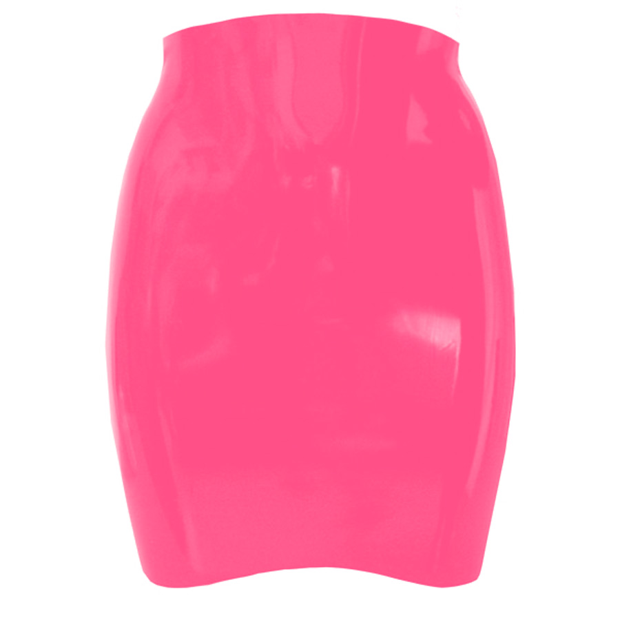 Atsuko Kudo Latex Mini Skirt in Vibrant Bright Pink