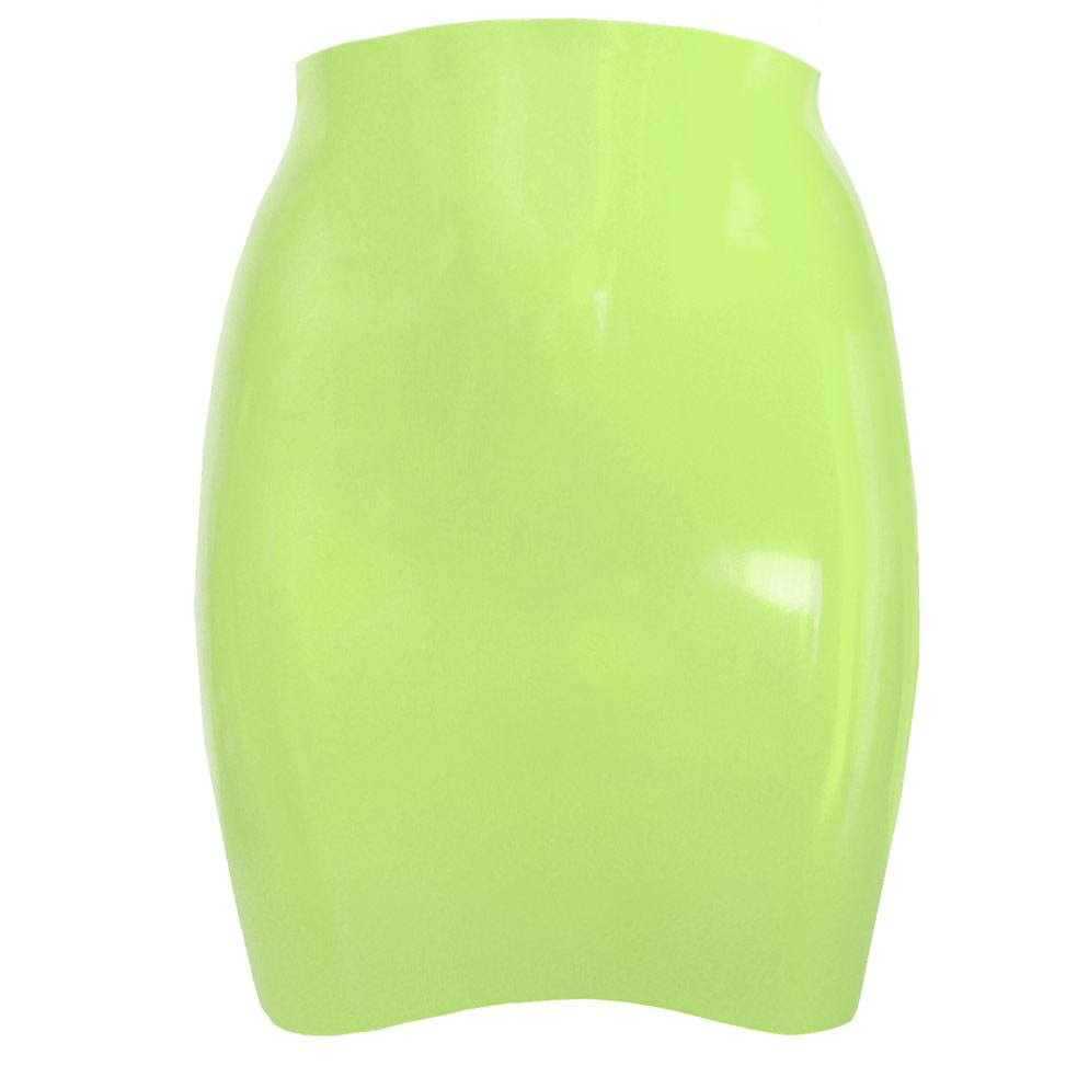 Atsuko Kudo Latex Mini Skirt in Vibrant Lime Green