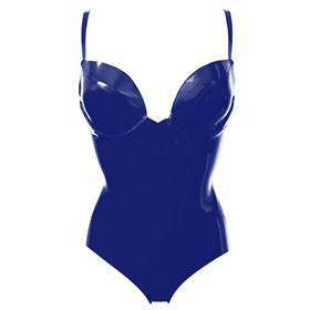 Atsuko Kudo Latex Miss T Body in Supatex Royal Blue