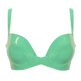 Atsuko Kudo Latex Miss T Bra in Supatex Jade Green