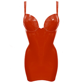 Atsuko Kudo Latex Miss T Mini Dress in Supatex Red
