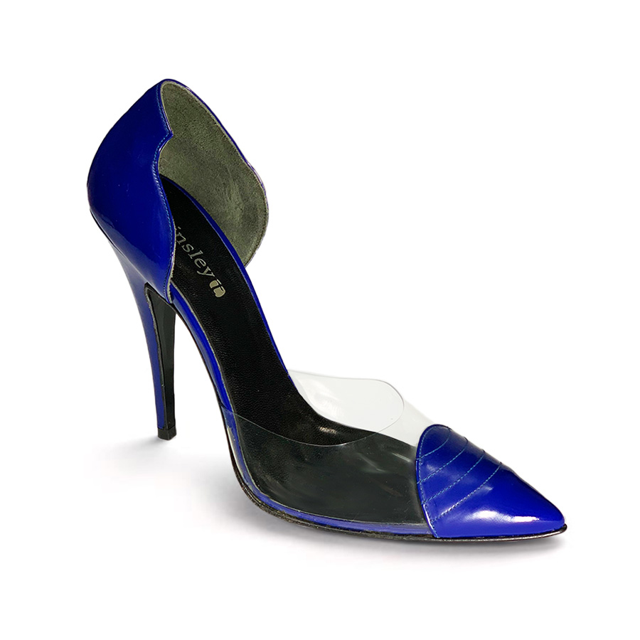 Atsuko Kudo Latex Handmade Italian Mme. Ambivalent Shoes in CobaltBlue