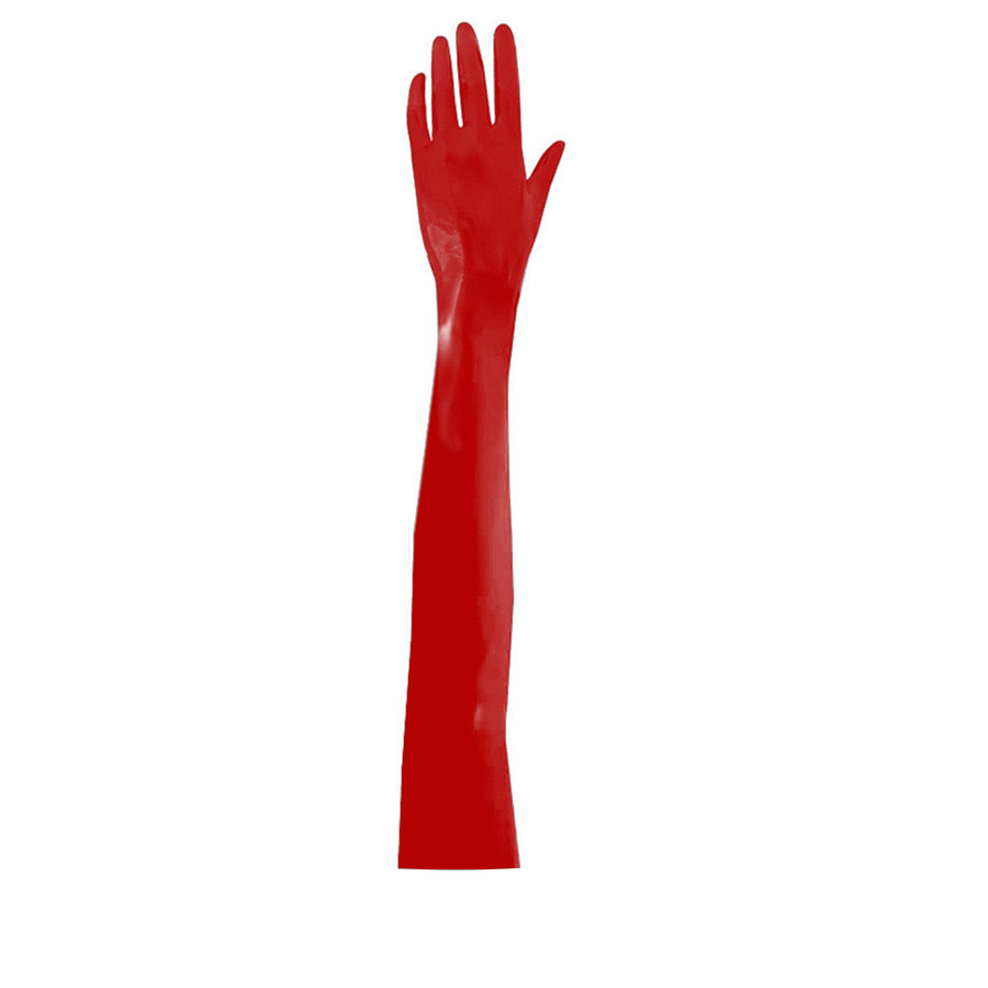 Atsuko Kudo Latex Moulded Evening Length Gloves in Red