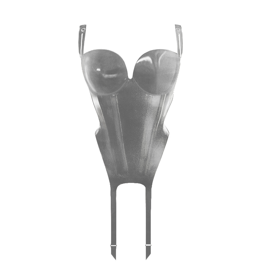 Atsuko Kudo Latex Munroe Cup Bustier Corset in Pearlsheen Silver
