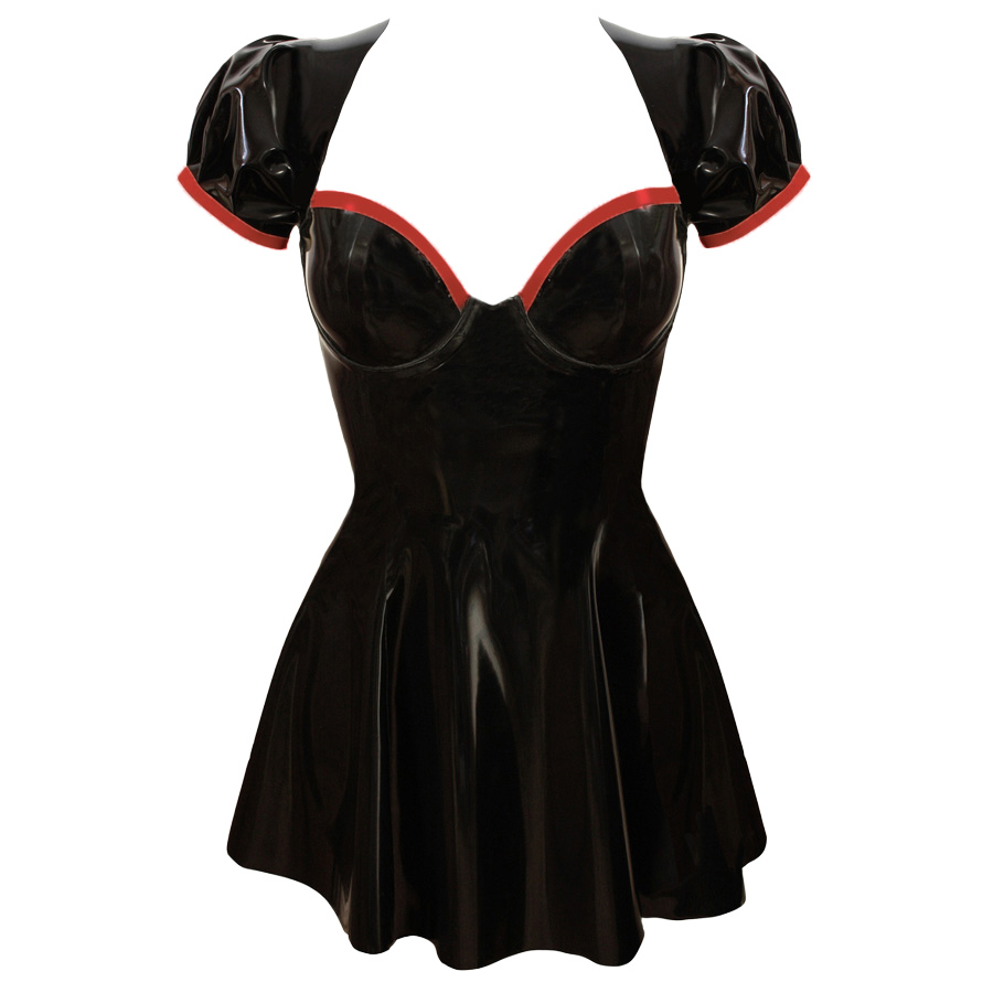 Atsuko Kudo Latex Nurses Flare Dress in Black
