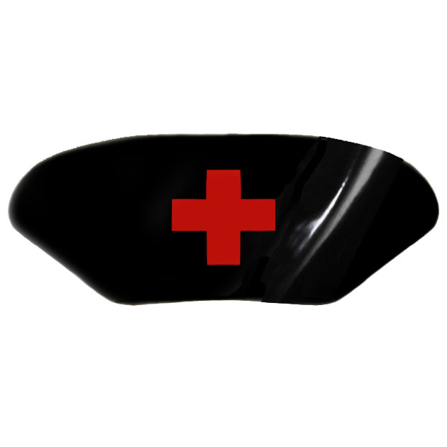 Atsuko Kudo Latex Nurses Hat in supatex black