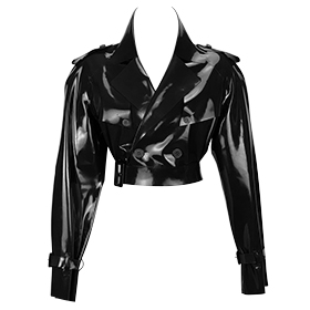 Atsuko Kudo Latex Oversized Trench Jacket in Black