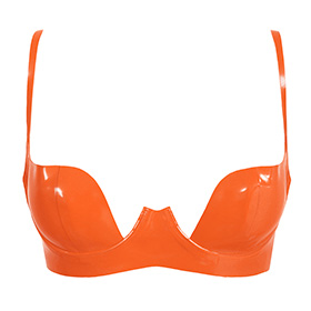 Atsuko Kudo Latex Paris Cup Bra in Supatex Orange