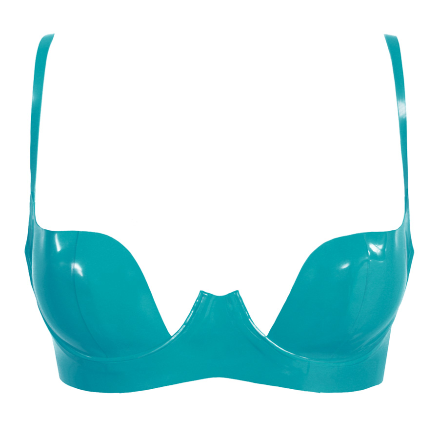 Atsuko Kudo Latex Paris Cup Bra in Vibrant Turquoise