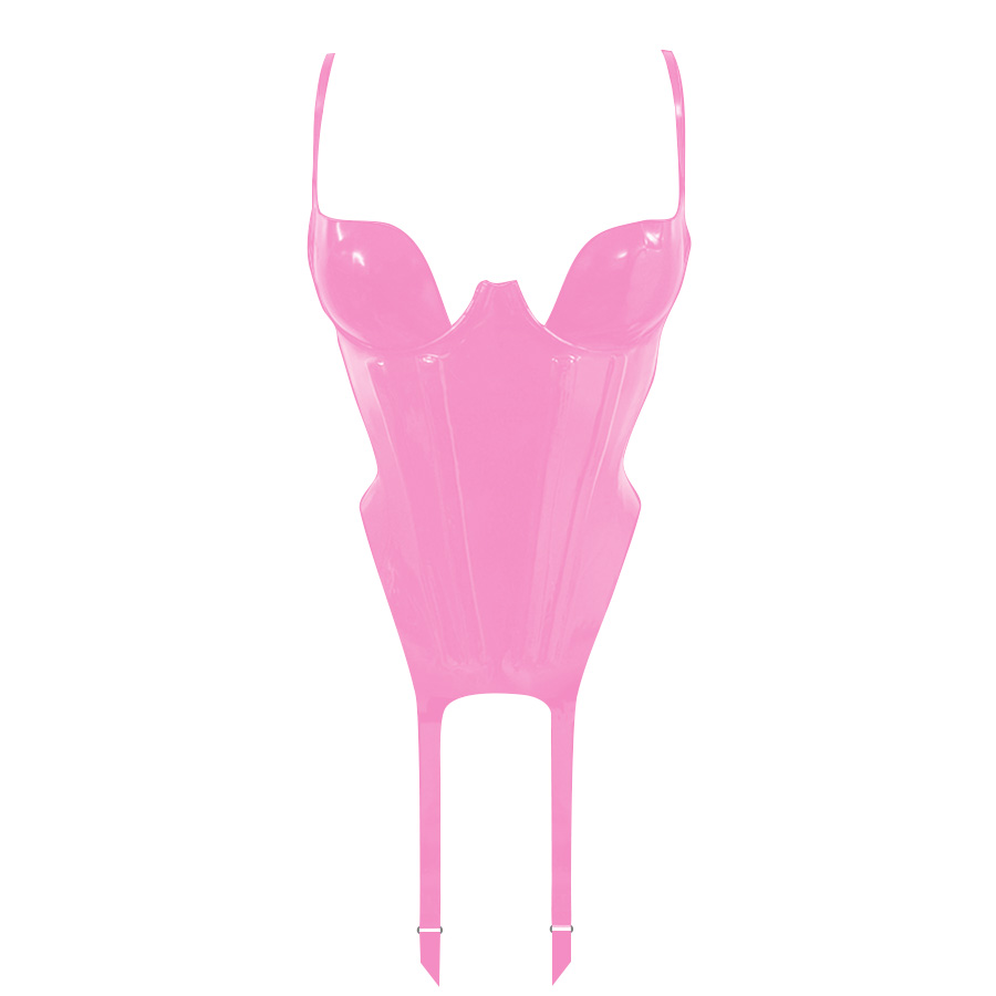 Atsuko Kudo Latex Paris Cup Bustier Corset in bubblegum pink