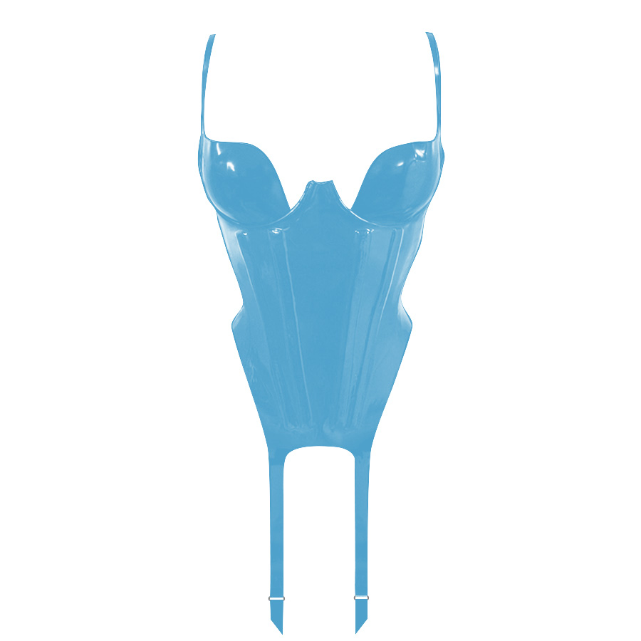 Atsuko Kudo Latex Paris Cup Bustier Corset in Supatex Light Blue