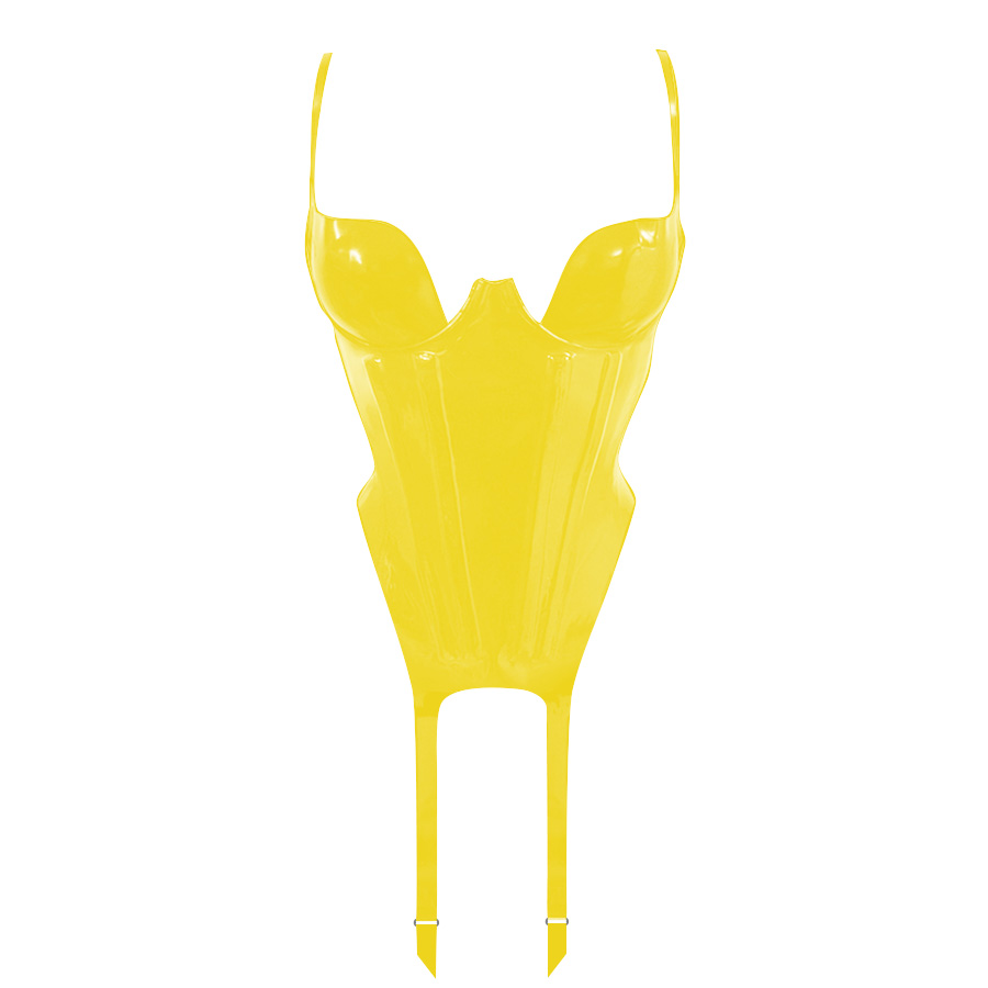 Atsuko Kudo Latex Paris Cup Bustier Corset in Supatex Yellow