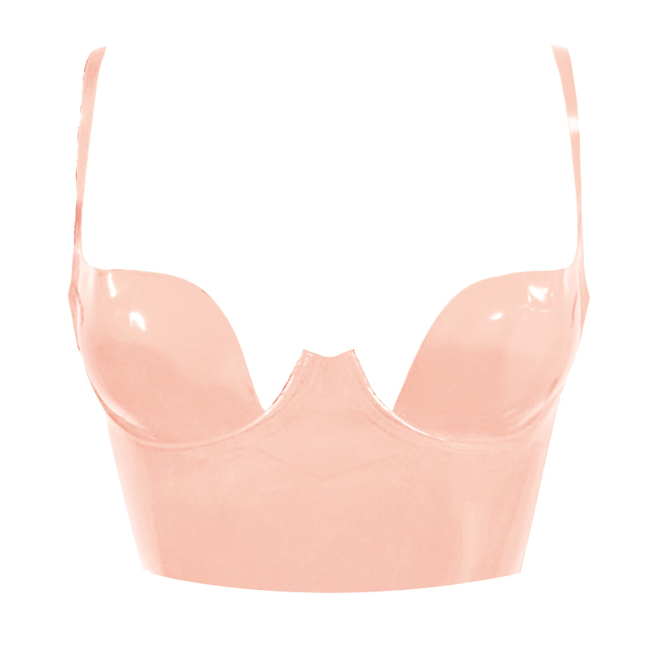 Atsuko Kudo Latex Paris Cup Crop Top in supatex baby pink