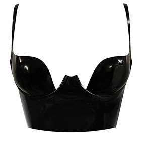 Atsuko Kudo Latex Paris Cup Crop Top in supatex black