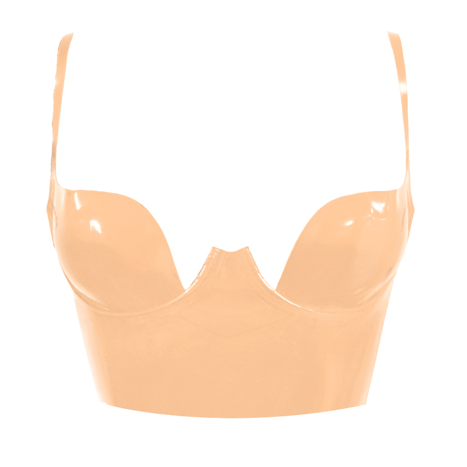 Atsuko Kudo Latex Paris Cup Crop Top in Porcelaine