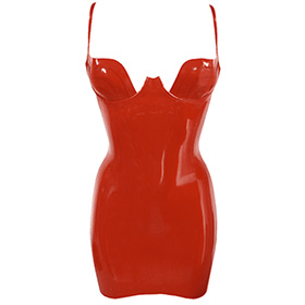 Atsuko Kudo Latex Paris Cup Mini Dress in Supatex Red