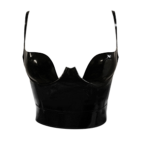 Atsuko Kudo Latex Paris Cup Top w/ Belt in Supatex Black