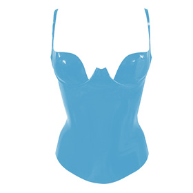 Atsuko Kudo Latex Paris Cup Top in Light Blue