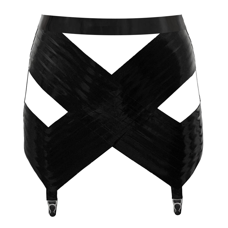 Atsuko Kudo Latex Paris Girdle Skirt in Supatex Black