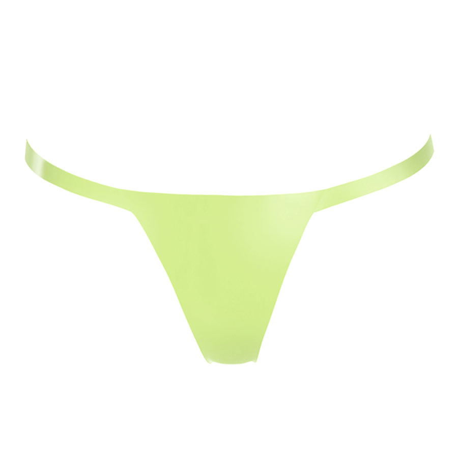 Atsuko Kudo Latex Petal G-String in Vibrant Lime Green