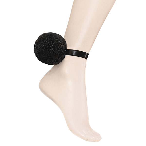Atsuko Kudo Latex Pom Pom Anklets in supatex black