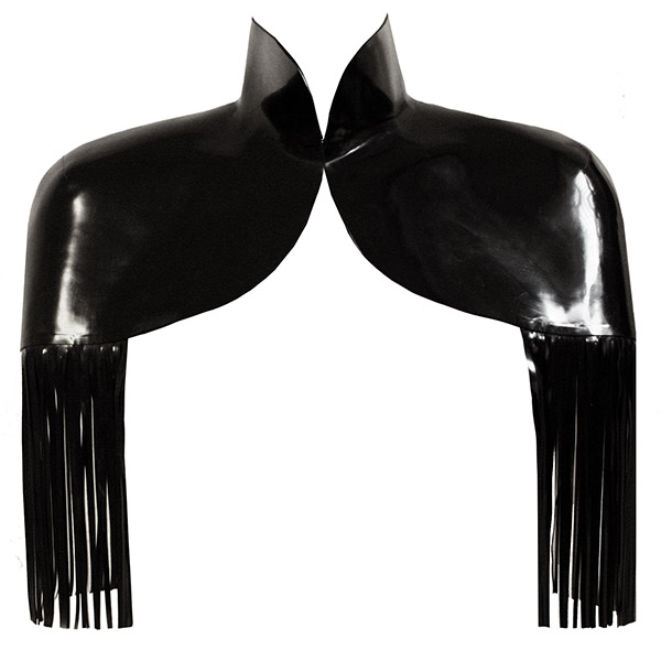 Atsuko Kudo Latex Restricted Cape in Supatex Black