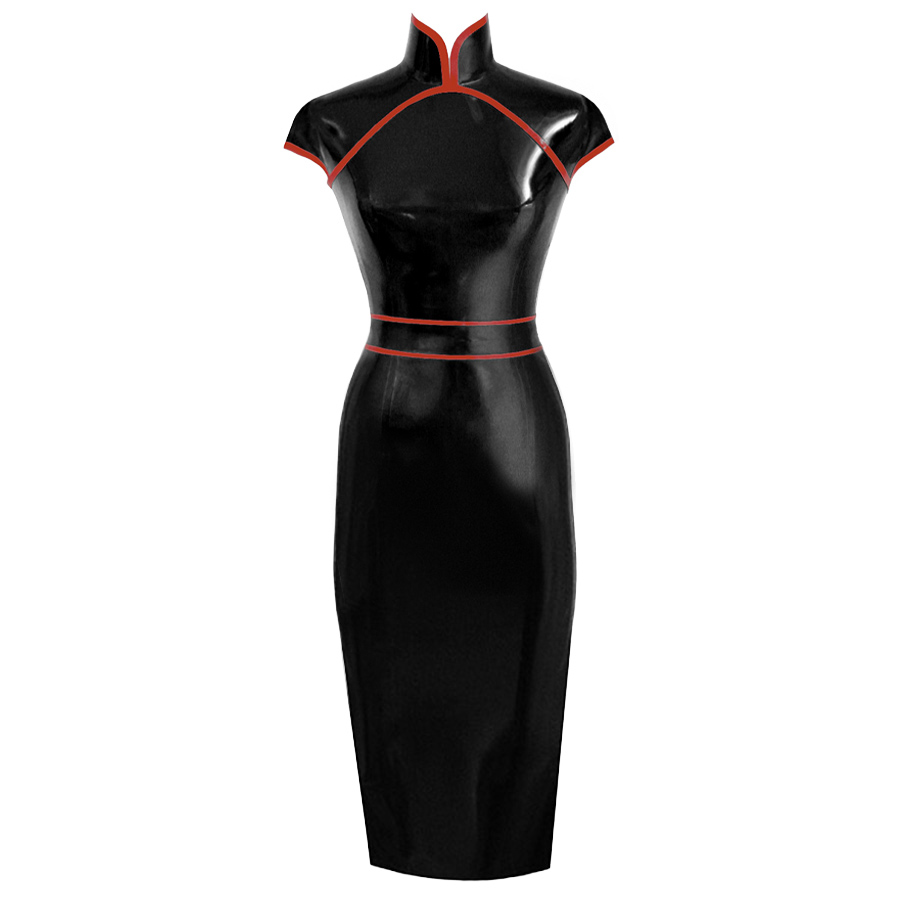 Atsuko Kudo Latex RT チャイナドレス with ベルト in 
