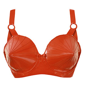 Atsuko Kudo Latex Restricted Cone Bra in Supatex Red