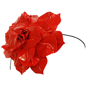 Atsuko Kudo Latex Restricted Hair Rose in Supatex Red