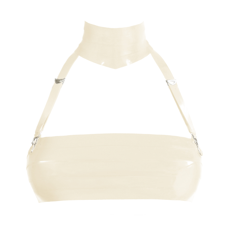 Atsuko Kudo Latex Paris Layer Restricted Neck Collar and 2 Suspenders in Supatex White