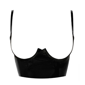 Atsuko Kudo Latex Restricted No Cup Crop Top in Supatex Black
