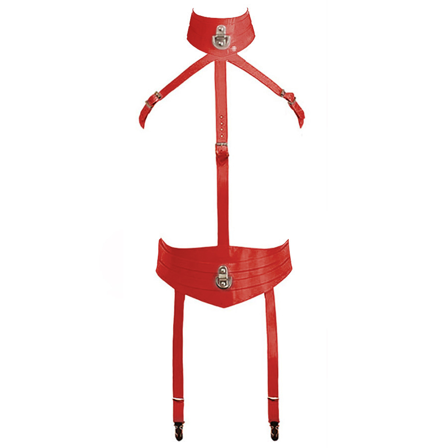 Atsuko Kudo Latex Restricted PlaySuit in Supatex Red