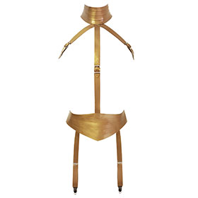 Atsuko Kudo Latex Restricted Playsuit in Antique Gold