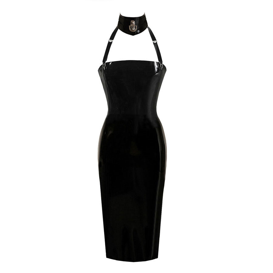 Atsuko Kudo Latex Restricted Strapless Pencil Dress in supatex light brown